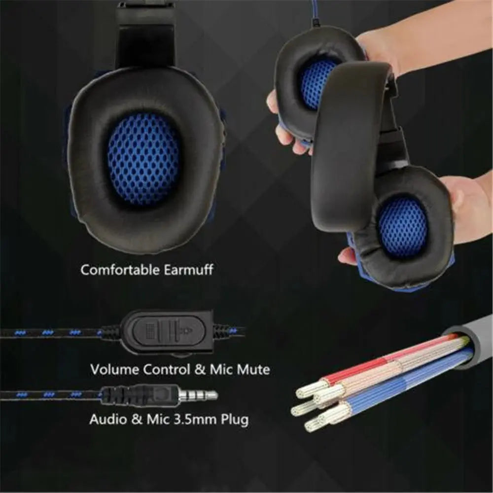 3.5mm Wired Gaming Headphones With Microphone 120° Adjustable PC Bass Stereo Gamer Headset For PS4 PS5 Xbox Smartphone Laptop GlobalXChange.com