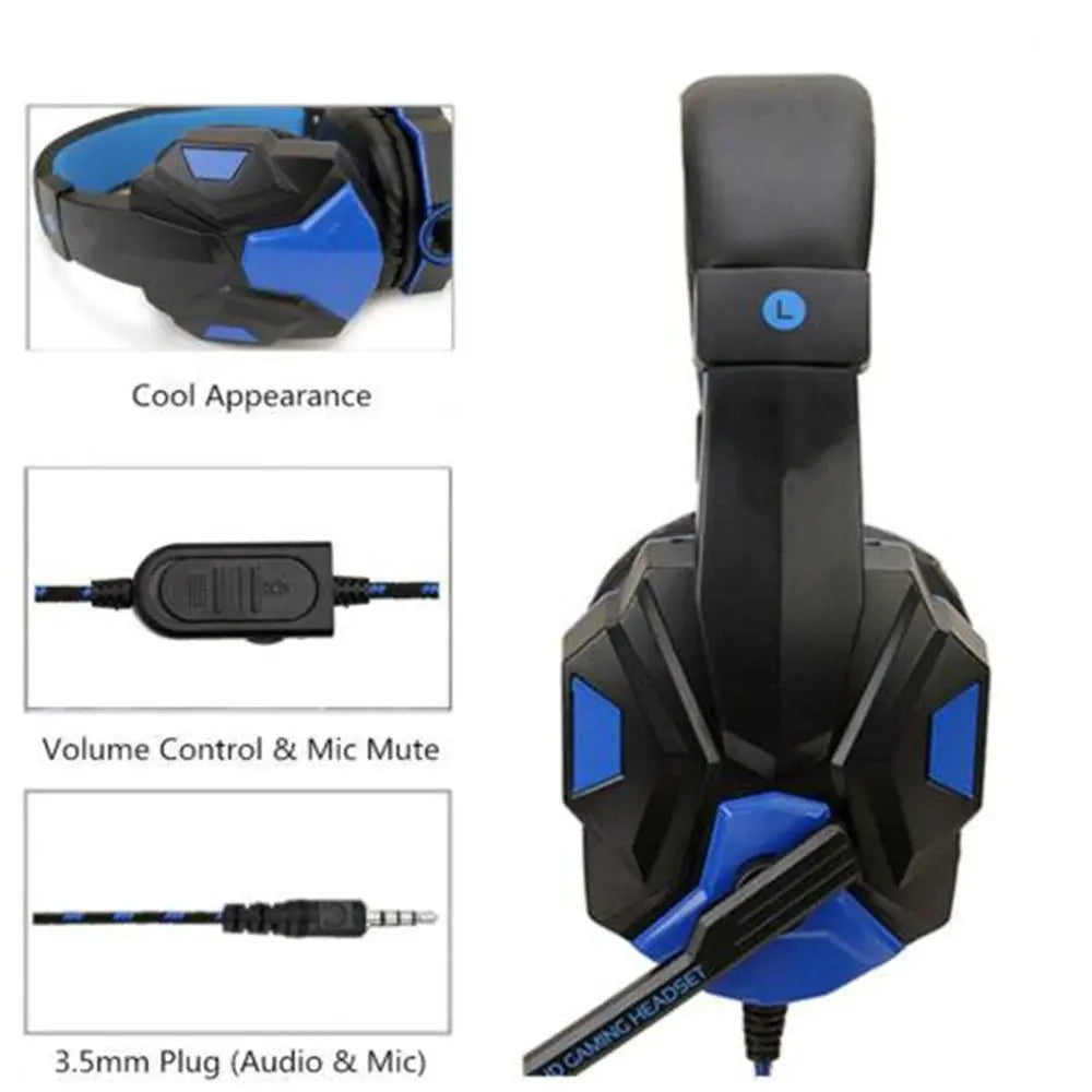 3.5mm Wired Gaming Headphones With Microphone 120° Adjustable PC Bass Stereo Gamer Headset For PS4 PS5 Xbox Smartphone Laptop GlobalXChange.com